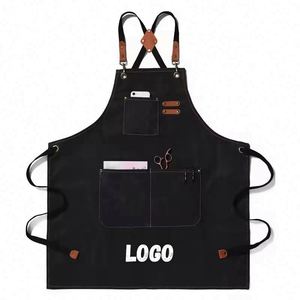 Delantales de Cocina Azules de Mezclilla Personalizados para Adultos con Logotipo, Delantales de Barista con Tirantes Cruzados, Regalos Promocionales Personalizados - Product Image 1