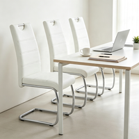 Chaise de conférence moderne en cuir PU en forme de S avec pieds chromés pour la maison, l'appartement et le bureau