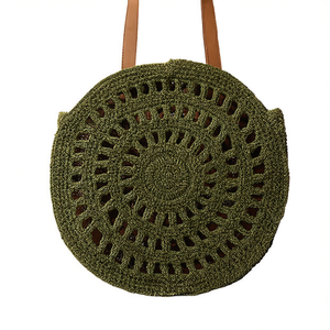 Bolso Redondo Grande de Papel Tejido Calado 33CM - Product Image 1