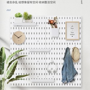 Pegboard Storage Rack <b>Wall</b> Mounted No Drilling Required For Dorm Kitchen Bathroom 6 Layer Organize Stationery Personal Care - Product Image 2