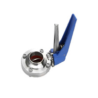 Usine de Wenzhou Vanne papillon sanitaire Tri-Clamp à poignée bec de canard qualité alimentaire, inox 304/316L, 1/4-4 pouces