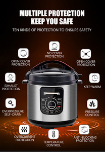 Cuisinière à <span class=keywords><strong>riz</strong></span> électrique multifonction 6 en 1 en acier inoxydable de 6 litres, économique pour un usage domestique, avec bouton tactile unique - Product Image 3