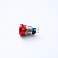 Tombol Stop Darurat Tipe Jamur ELEWIND-19mm Logam 16mm Sakelar Tahan Air Anti Ledakan 1NO1NC LED untuk Pemutusan Daya