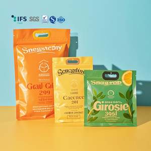 Pochette debout en plastique étanche à l'humidité personnalisée avec impression par gravure sur feuille à fermeture éclair 250 gr d'emballage alimentaire pour sacs à collation et à biscuits - Product Image 4