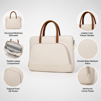 Sacoche d'ordinateur portable professionnelle personnalisée en tissu Oxford avec poche avant zippée pour les déplacements professionnels et l'usage quotidien