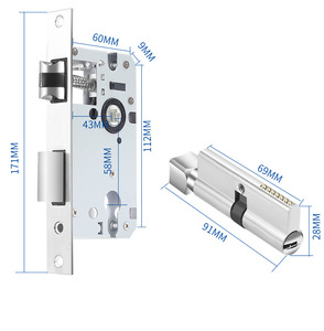 Poignée de porte en acier inoxydable avec serrure silencieuse pour porte intérieure en bois, idéale pour chambre, salle de bain et porte de passage - Product Image 4
