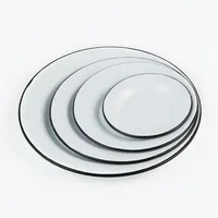 Camping Enamel Dish Sets, Portable Dinner Plate Set