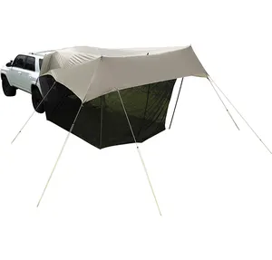 越野车卡车野餐活动防止雨和太阳狩猎露营和陆上避难所帐篷篷布