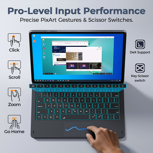 Private Label Scissor‑Switch Magnetic Keyboard With Trackpad&7‑Color Backlit for Samsung Galaxy Tab S10 FE+ S11 FE+ 13.1" - Product Image 3