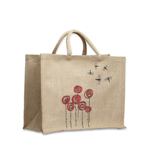 2026 Customized Size Shape Jute Handbag Single Handle Vintage Bohemian Style Pearl Decoration Office Daily Use Made Bangladesh - Product Image 1
