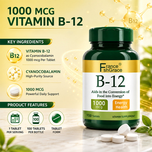 Complément alimentaire Premium Shecome Vitamine B12 1000 mcg pour soutenir la santé du système immunitaire des hommes et des femmes, comprimés de vitamine B12 - Product Image 6