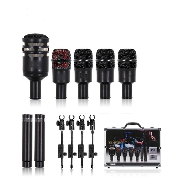 DP72 Professional Dynamic Musical Instrument Set Metal Drum Microphone Kit for Outdoor Performances Indoor Recording Wired Style
