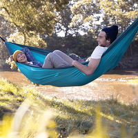 Hamac de camping léger en nylon pour 2 personnes Earthtree, pour la chasse en plein air, la survie, le jardin, le patio, les loisirs, design parachute