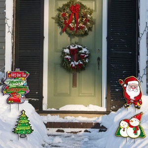 Letreros de Navidad para Jardín, Decoraciones Navideñas para Exteriores, Letrero Corrugado para Césped con Estaca de Árbol de Navidad - Product Image 2