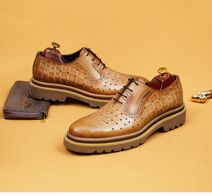 Zapatos de Baile Latino para Hombre con Parte Superior de Cuero Sintético con Estampado de Cocodrilo, Cómodos, para Adultos, con Suela de Gamuza Moderna para Salón de Baile - Product Image 1