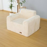 Modernes Kunstfell-Ecksofa Einsitzer Abnehmbarer & Waschbarer Bezug Nicht-Aufblasbar für Schlafzimmer/Wohnzimmer/Büro