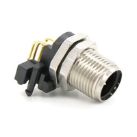 Contatti PCB ad angolo retto vite CNC M12 connettore A codice A femmina A 5pin con montaggio A pannello A 90 gradi