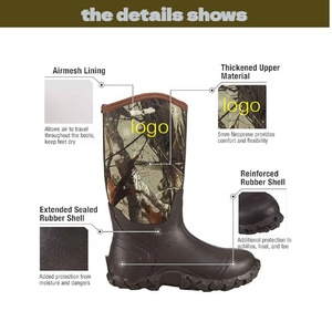 Bottes de chasse et de pêche en <span class=keywords><strong>néoprène</strong></span> camouflage YL3684 personnalisables en gros - Bottes de travail pour l'extérieur par temps extrêmement <span class=keywords><strong>froid</strong></span> (-30 degrés) et neige - Product Image 2
