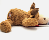 Nouveau jouet pour chien en peluche super douce en coton PP, motif animal personnalisé, élan brun couineur brodé