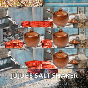 Salière en bois, pot à épices avec couvercle hermétique, stockage d'essence de poulet, outil de cuisine ménager, vente directe d'usine, article populaire - Product Image 3