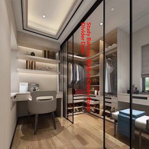 ประตูบานเลื่อนแบบมินิมอล 16 บาน สำหรับห้องครัว ห้องนั่งเล่น ห้องน้ำ ทำจากอะลูมิเนียมและกระจก สำหรับใช้ภายในอาคาร - Product Image 1