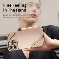 Nouveau Design En Aluminium Métal Sans Cadre Mobile Téléphone Cas Pour iPhone 16 15 Pro Max Pare-chocs Antichoc De Protection Clair Couverture Arrière