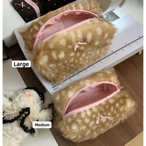 Bolsa de Maquillaje de Viaje Personalizada de Terciopelo <span class=keywords><strong>Bambi</strong></span> para Niñas con Lazo, Estuches para Cosméticos con Logotipo Personalizado - Product Image 2