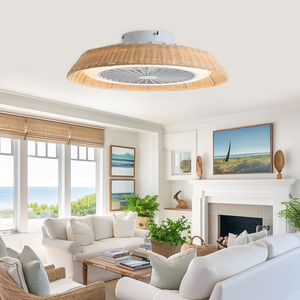 18 Inch Room Modern Rattan Rope Caged <strong>Ceiling</strong> Fans <strong>Lights</strong> New Designer <strong>Ceiling</strong> Fans <strong>with</strong> <strong>Lights</strong> and Remote Control - Product Image 4