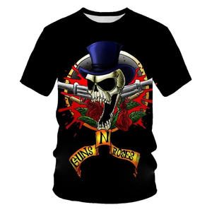 Nuova <span class=keywords><strong>T</strong></span>-<span class=keywords><strong>Shirt</strong></span> stampa estiva maglietta sportiva di moda Casual Punk top Rose <span class=keywords><strong>Rock</strong></span> <span class=keywords><strong>Band</strong></span> 3D manica corta da uomo divertente Hip Hop Unisex - Product Image 6