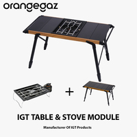 Prix d'usine, vente en gros, 1 unité, réchaud plat coupe-vent puissant avec hauteur réglable en aluminium, ensemble de réchaud de camping orangegaz