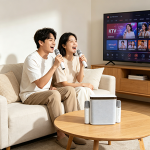 Altavoz de Karaoke para el hogar de 30W, Bluetooth 5,3, micrófono inalámbrico dual, LED RGB, 4400mAh, tipo C, compatible con TF, USB, AUX, altavoz portátil KTV - Product Image 3