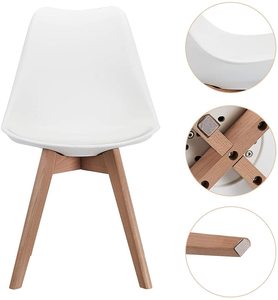 Silla de Comedor <span class=keywords><strong>Tulip</strong></span> Económica y Moderna con Cojín Tapizado, Mueble de Plástico para Sala de Estar, Restaurante y Cafetería de Interior - Product Image 4
