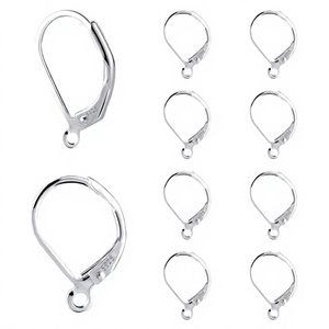 18K Gold Plated 925 Silver Flower Heart Shape OT Toggle Clasp Findings Buckle Connector for <b>Earring</b> Making - Product Image 3