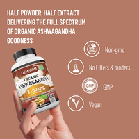 Suppléments à base de plantes Huile de graines noires de mousse de mer biologique Poudre d'extrait de racine d'Ashwagandha Capsules Kapseln Ashwagandha