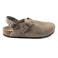Koleksi Fashion Tokyo Sandal Kasual Nyaman Berbahan Kulit Sapi Asli Suede dengan Sol Gabus, Bantalan Empuk, Penyangga Lengkung Kaki, dan Tali Pergelangan Kaki