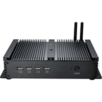 KINGDEL Mini PC industriel, Celeron 1007U/1037U, 8GB RAM/128GB SSD, 4x RS232 COM, 2x Gigabit NIC, Fanless