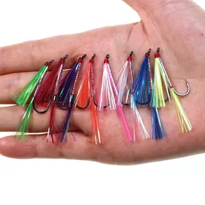 Großhandel Bulk Long Shank Hook #6 Flash Streamer Fliegen Rainbow Grayling Bass Forelle Fliegen fischen Köder