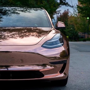 Film Pelindung Cat Mobil PVC <span class=keywords><strong>Vinyl</strong></span> Warna Rose <span class=keywords><strong>Gold</strong></span> <span class=keywords><strong>Chrome</strong></span> Mengkilap - Product Image 4