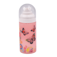 Botol Semprot Kabut Halus Plastik Cetak UV dengan Bodi Warna Pink Bermotif Kupu-kupu, Cetak UV Custom