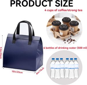 Термосумка для доставки еды на вынос с индивидуальным дизайном, изолированная сумка-холодильник для еды на вынос, сумка-тоут для доставки и покупок - Product Image 2