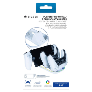 Base de Carga Triple para PlayStation 5 Portal y DualSense, Blanca y Negra - Product Image 3