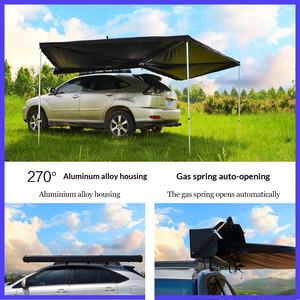 Tente de <span class=keywords><strong>camping</strong></span> latérale pour voiture <span class=keywords><strong>avec</strong></span> coque en aluminium, auvent pare-soleil 270 degrés, tissu polyester en forme d'éventail tout-terrain 3000 mm pour <span class=keywords><strong>camping</strong></span> en extérieur - Product Image 2
