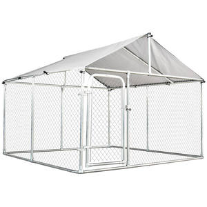 Jaula Metálica para Perros Resistente al Agua con Techo, Corral para Jardín, Casa para Perros, Recinto para Mascotas, Valla con Diseño Animal - Product Image 1
