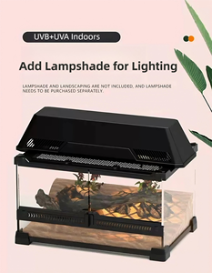 Terrário de Répteis de Vidro Temperado com Porta Dupla, Ecológico e Durável, Vários Tamanhos, Gaiola Exótica para Cobras e Lagartos - Product Image 2