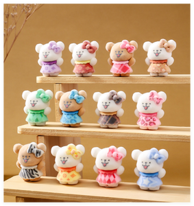 Cartone animato carino 3D fate da te giardino ufficio decorazione Topper <span class=keywords><strong>torta</strong></span> nuziale floccata animali di cane figurine per bambini giocattoli portachiavi - Product Image 3