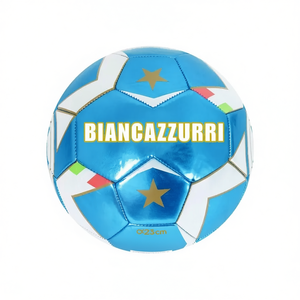 Ballon de football Biancazzurri 23 cm bleu et blanc à étoiles pour garçons - Product Image 2