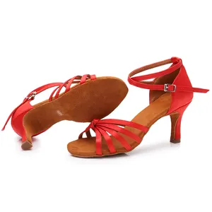 Kadın Latin sandalet dans ayakkabısı fabrika toptan dans topuklu kadın Salsa balo salonu latin dans ayakkabısı s