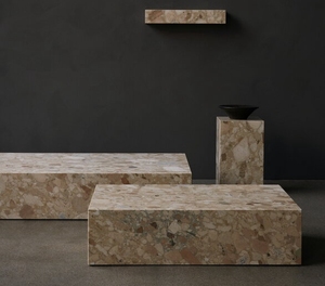 Mesa de centro de mármol Kunis Breccia, diseño minimalista, rectangular, moderna, para sala de estar - Product Image 3