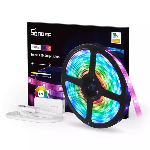Alexa Google Home Sonoff L3 Pro LED Strip APP Controlled Waterproof Smart Flexible RGB Lights Smart Led Strip