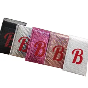 Fabbrica a buon mercato colorato moda personalizzato olografico biodegradabile imbottito metallico bolla poli libro Mailer
